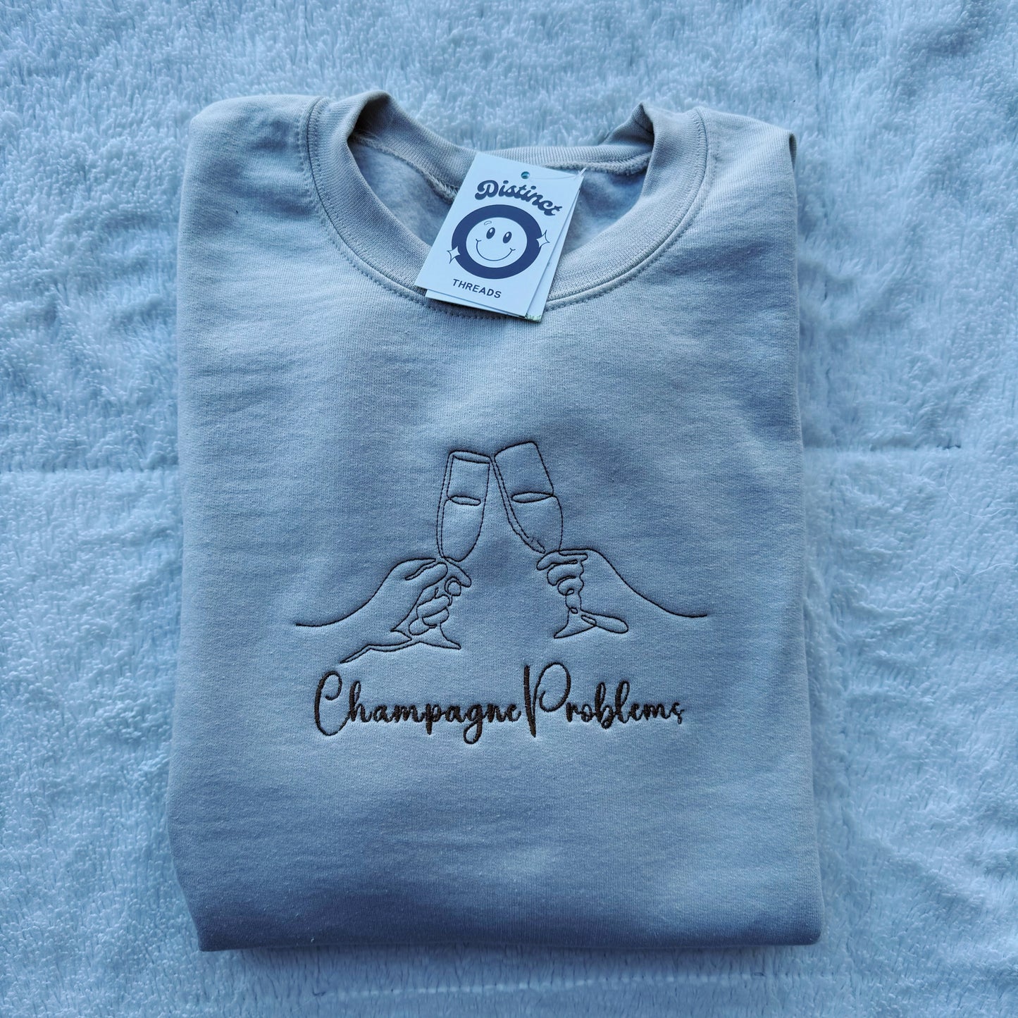 Champagne Problems Taylor Inspired Embroidered Crewneck Sweatshirt