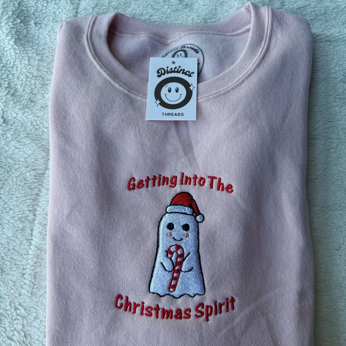 Getting Into The Christmas Spirit Christmas Embroidered Crewneck Sweatshirt