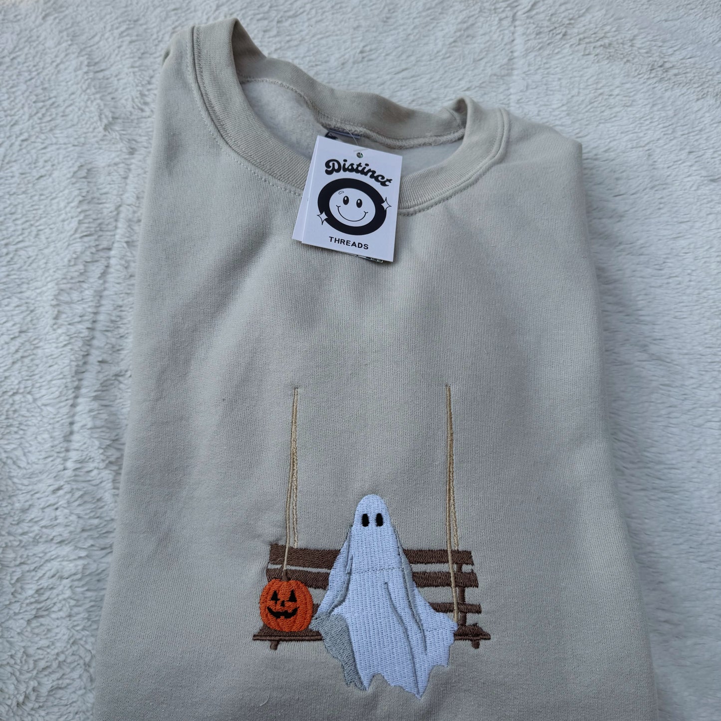 Swinging Ghost Embroidered Crewneck Sweatshirt