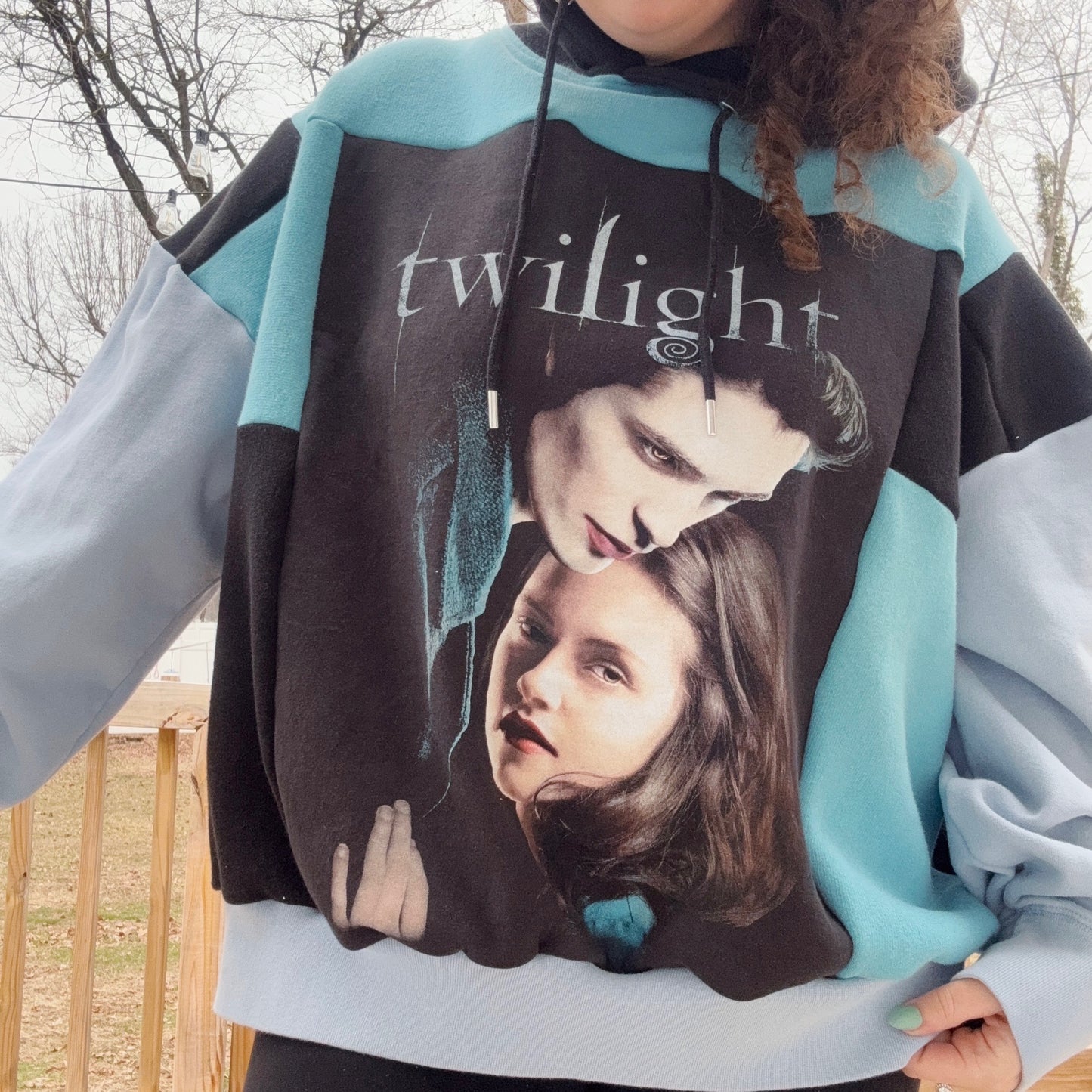 Twlight Patchwork Hoodie - Size XS-2XL