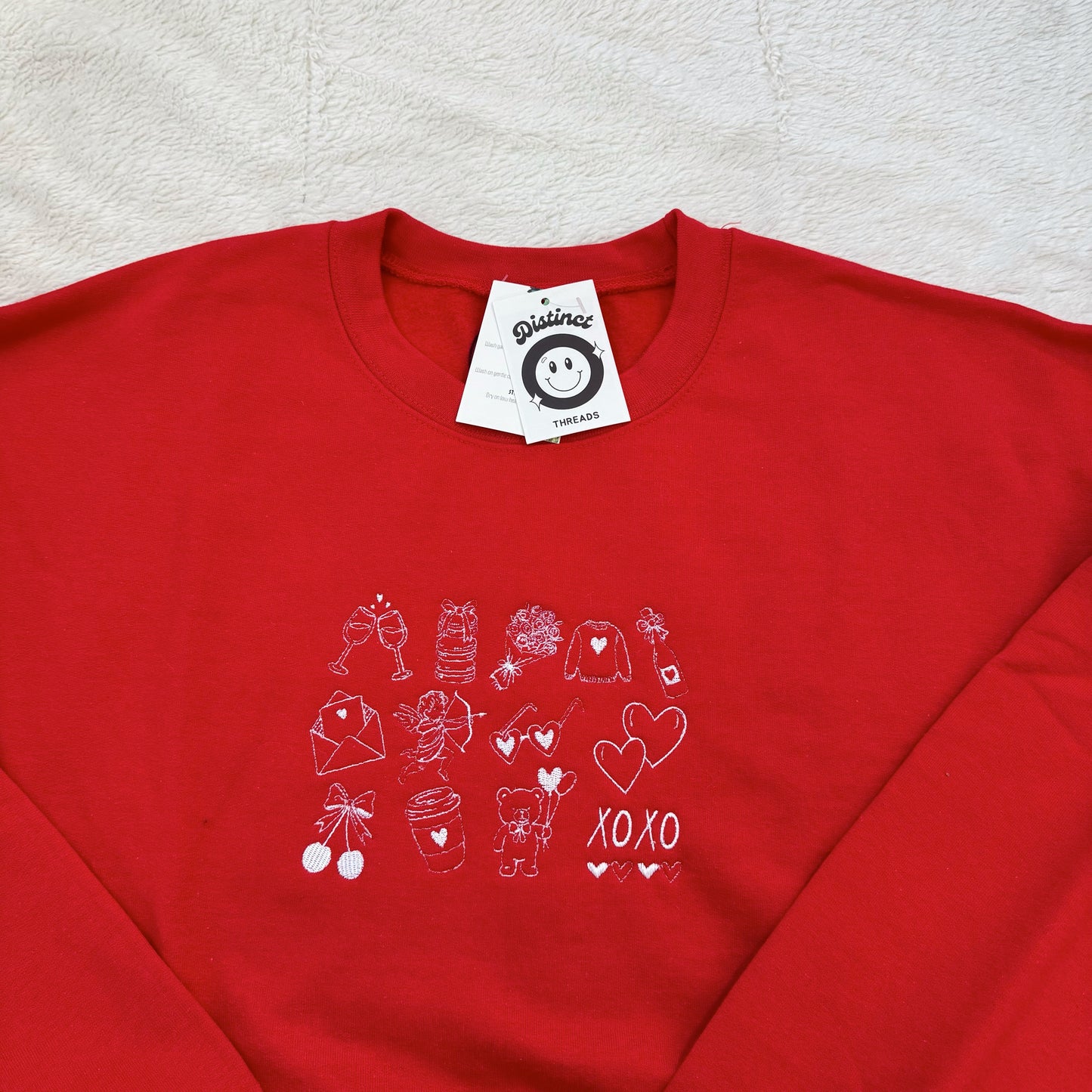 Love Collage Ready To Ship Embroidered Crew - Size Large