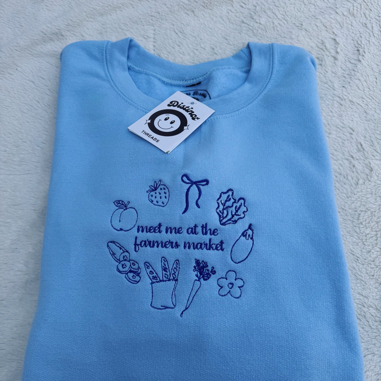 Meet Me At The Farmers Market Embroidered Crewneck Sweatshirt