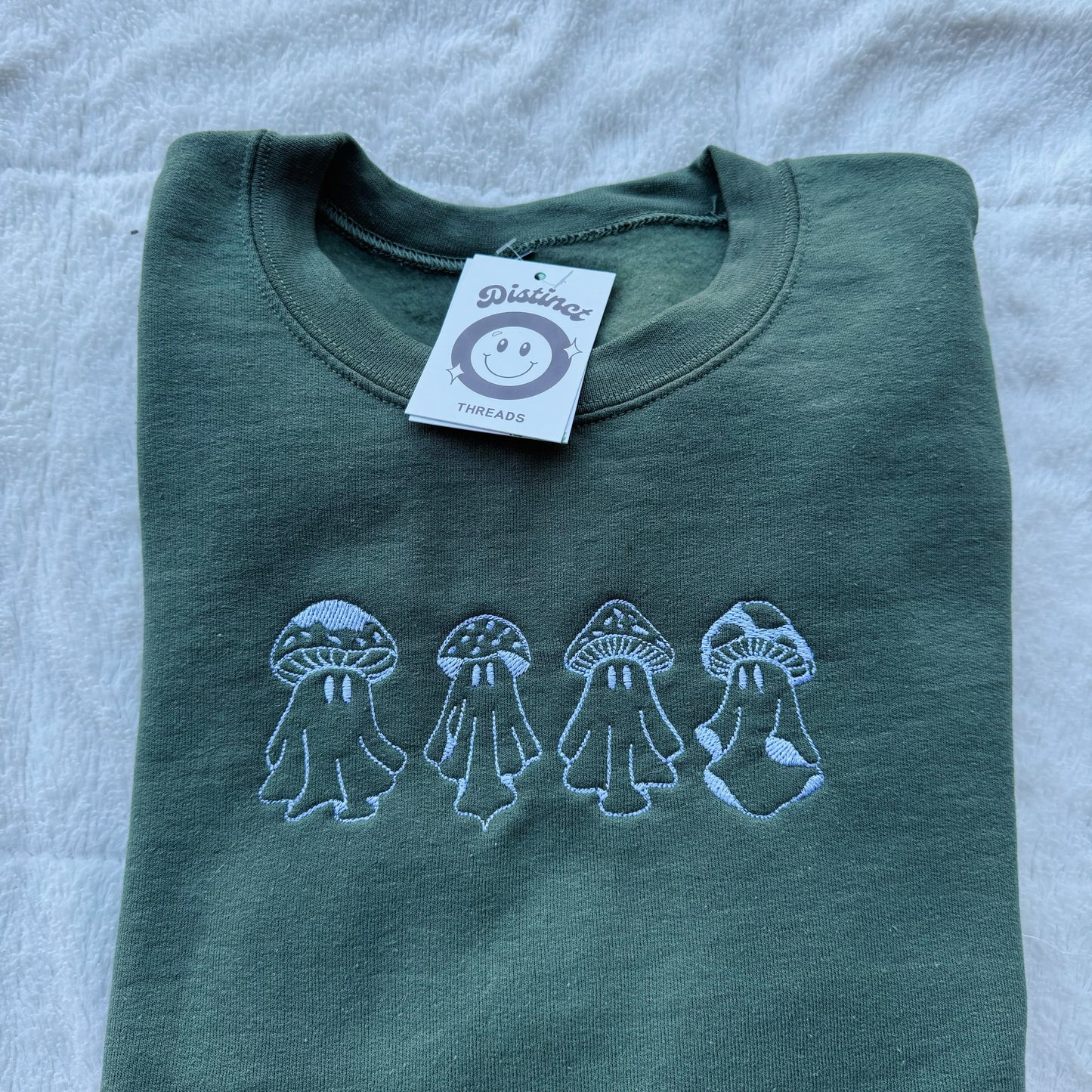 Mushroom Ghosts Embroidered Crewneck Sweatshirt