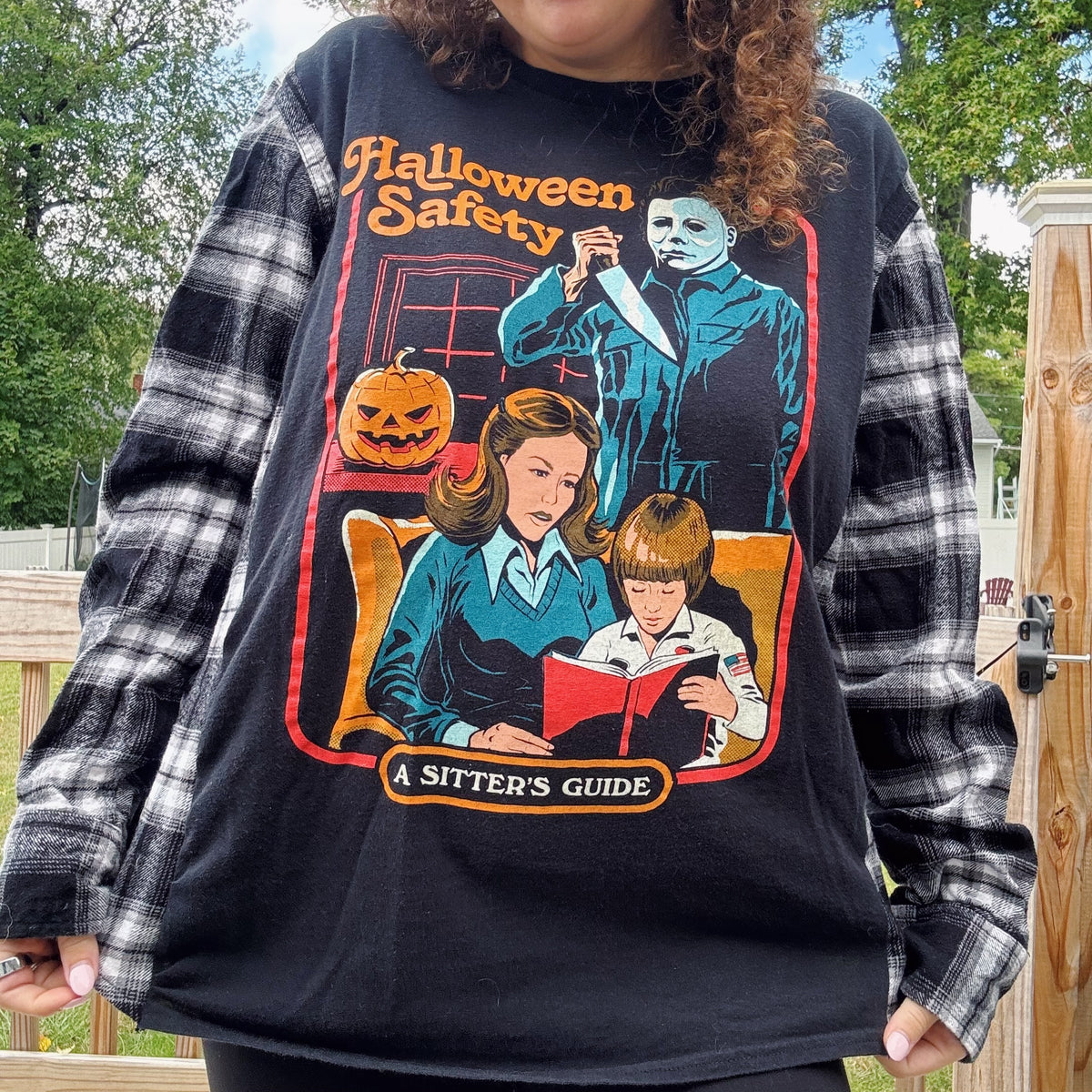 Halloween Safety Flannel Tee - Size S-XL