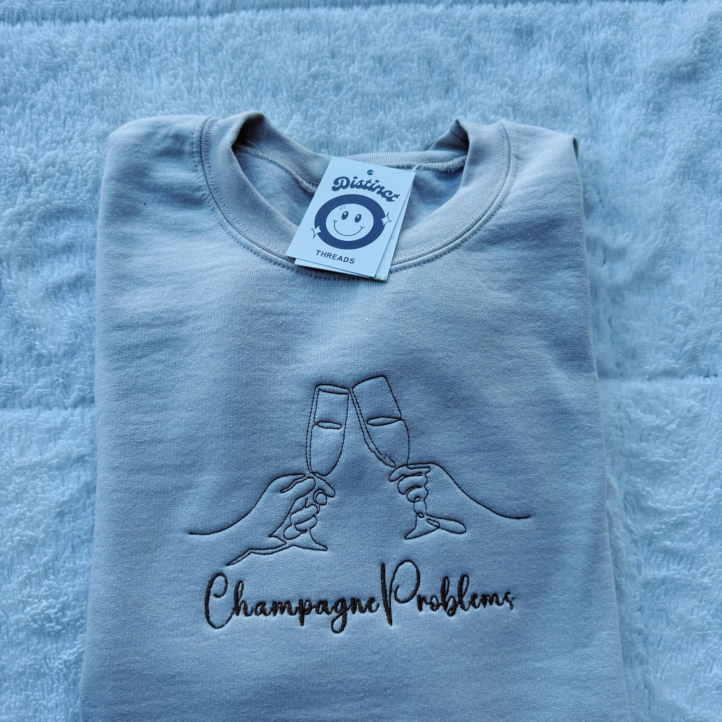 Champagne Problems Taylor Inspired Embroidered Crewneck Sweatshirt