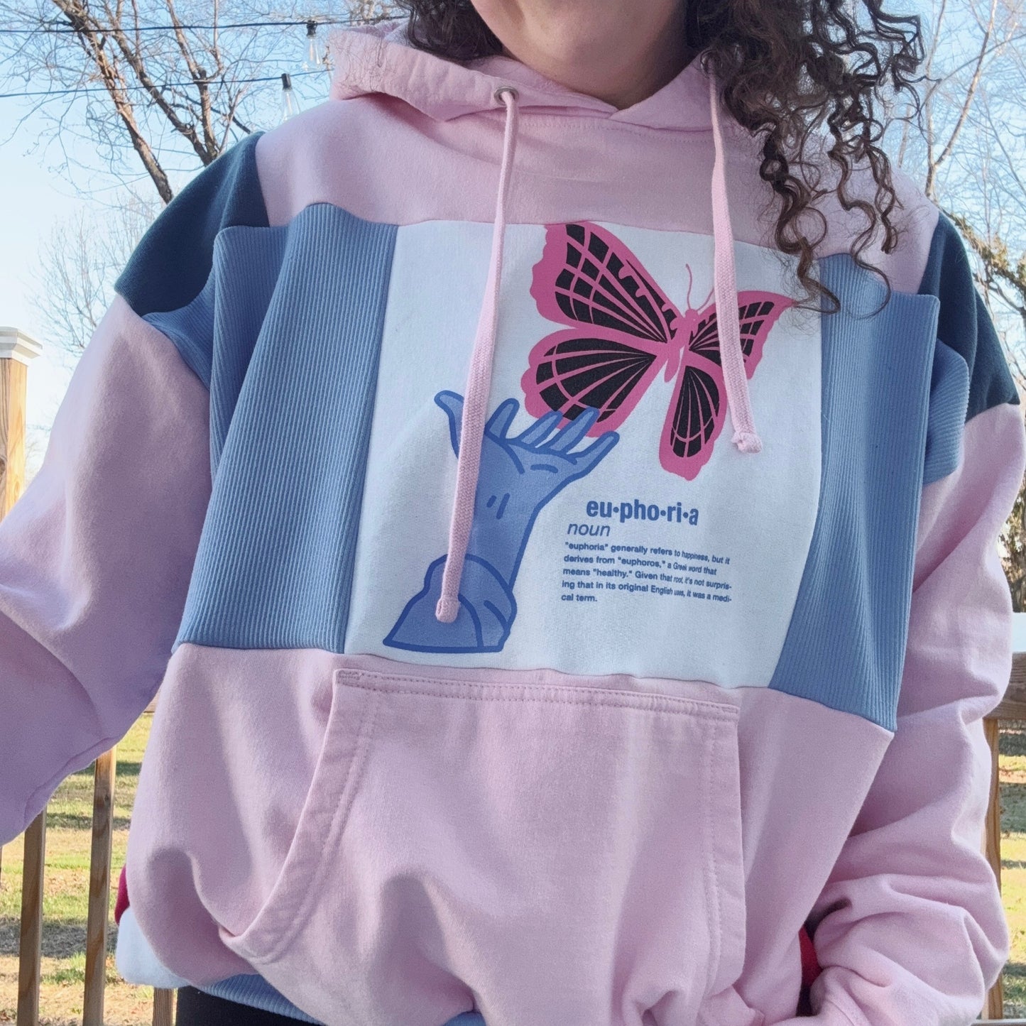 Euphoria Butterfly Patchwork Hoodie - Size XS-XL