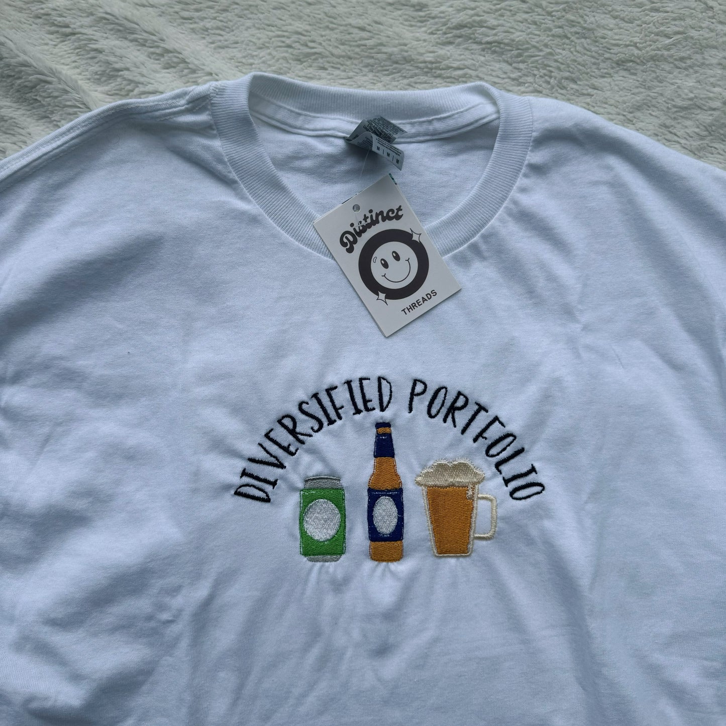 Diversified Portfolio Beer Ready To Ship Embroidered Tee - Size Medium