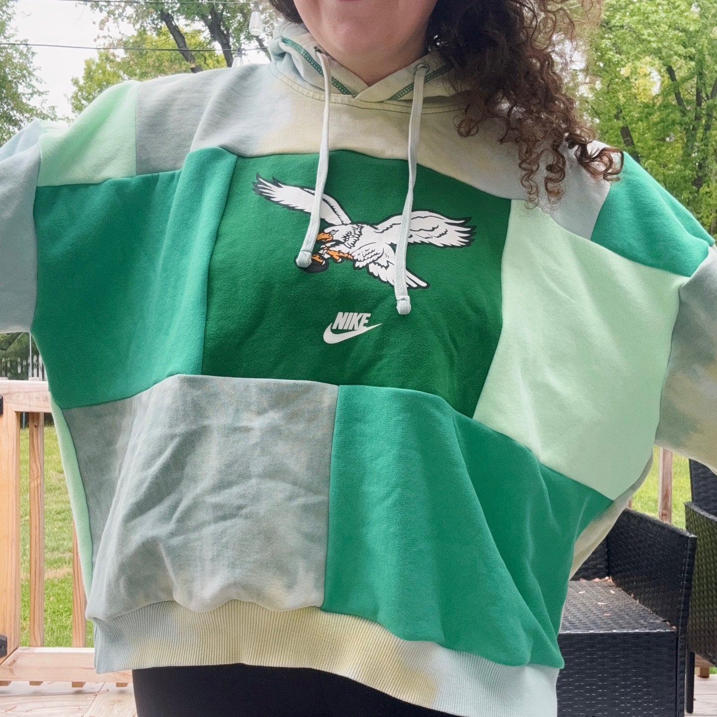 Birds Blast Patchwork Hoodie - Size S-2XL