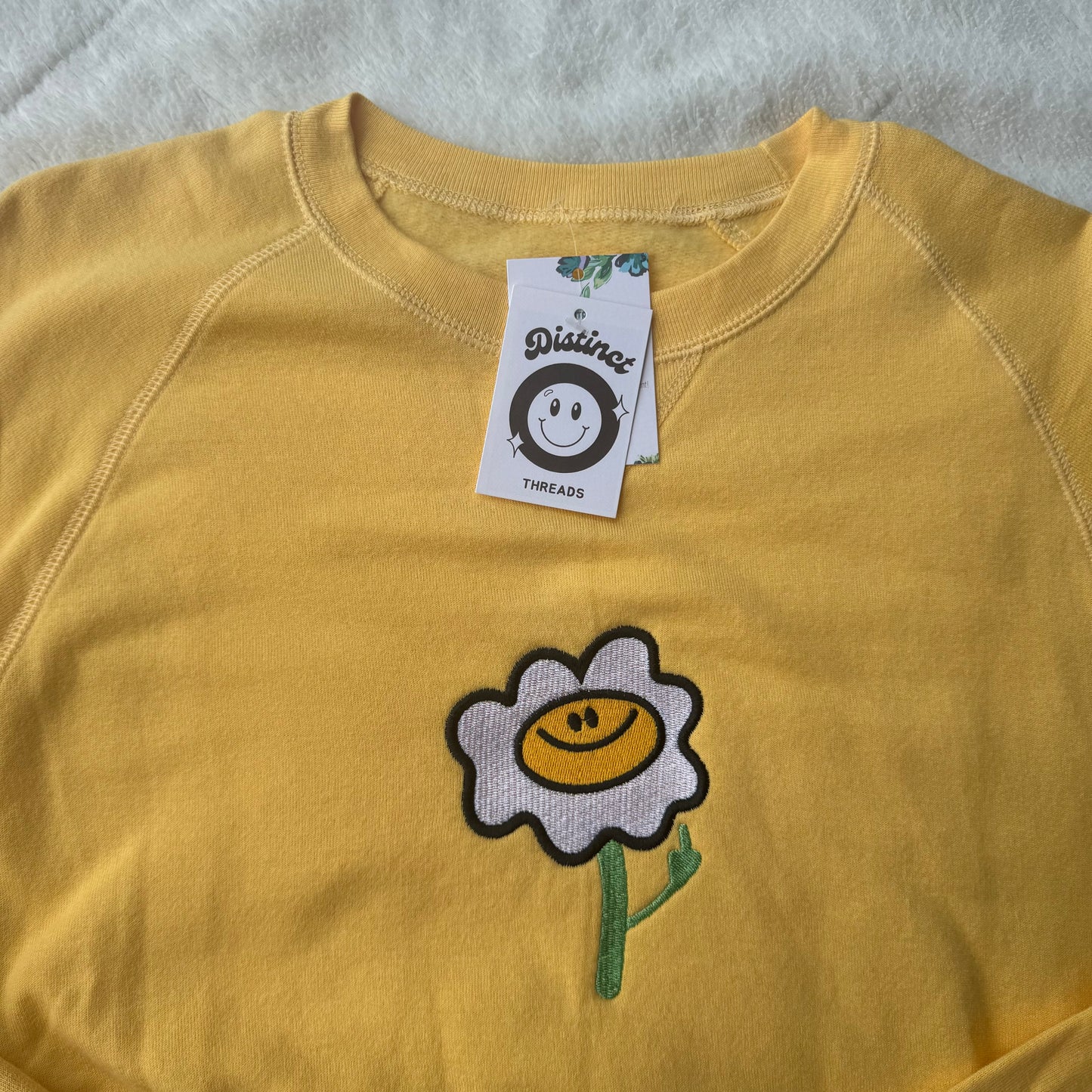 Middle Finger Flower Ready To Ship Embroidered Crew - Size Small