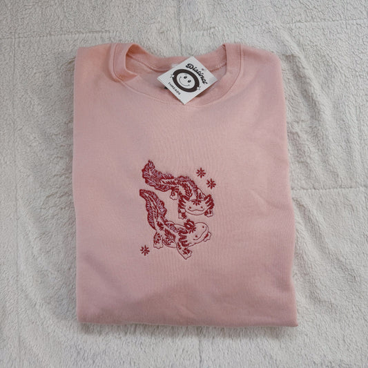 Axolotls Embroidered Crewneck Sweatshirt