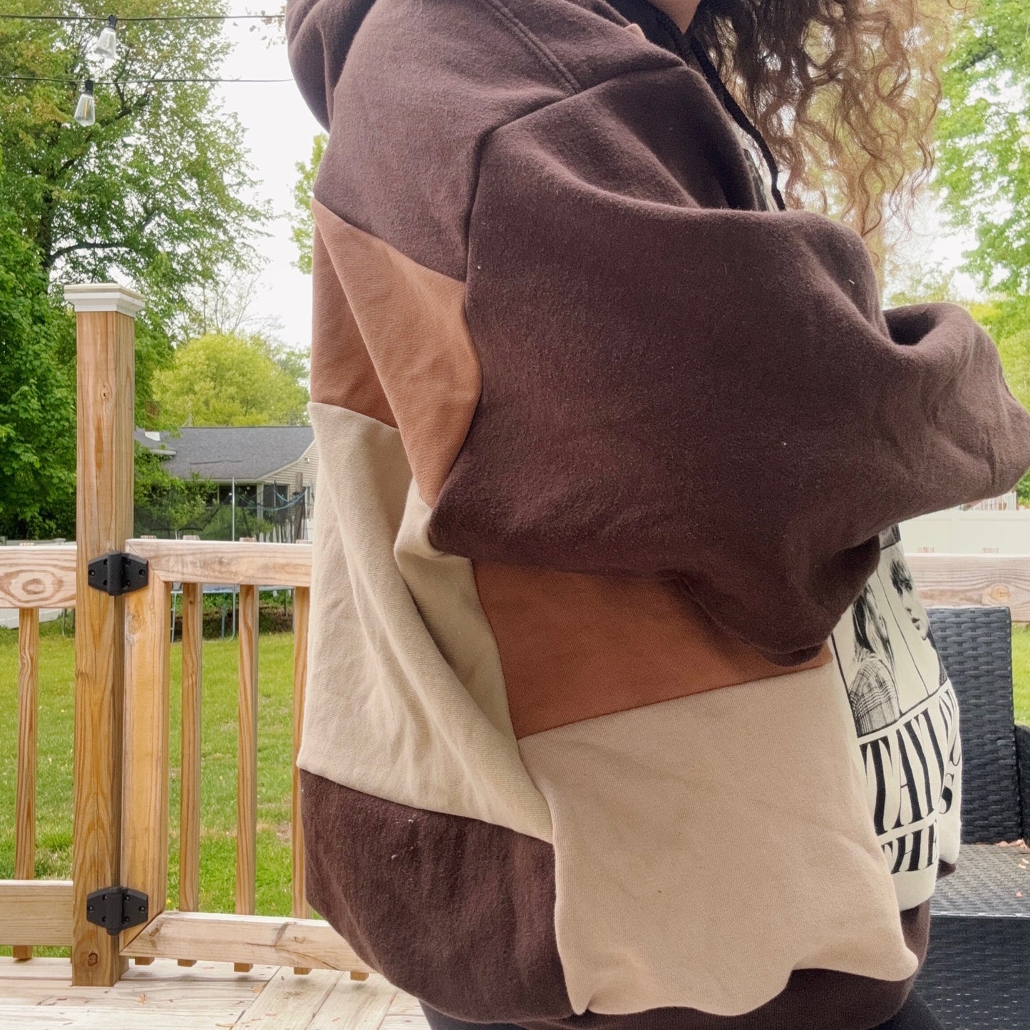 Eras Neutral Patchwork Hoodie - Size S-2XL