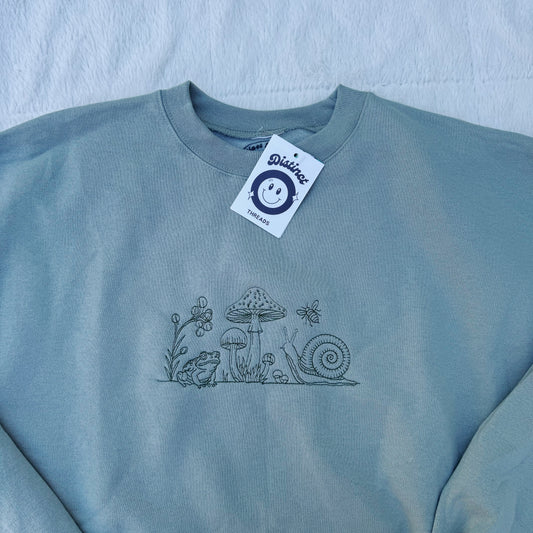 Cottage Core Ready To Ship Embroidered Crew - Size Medium