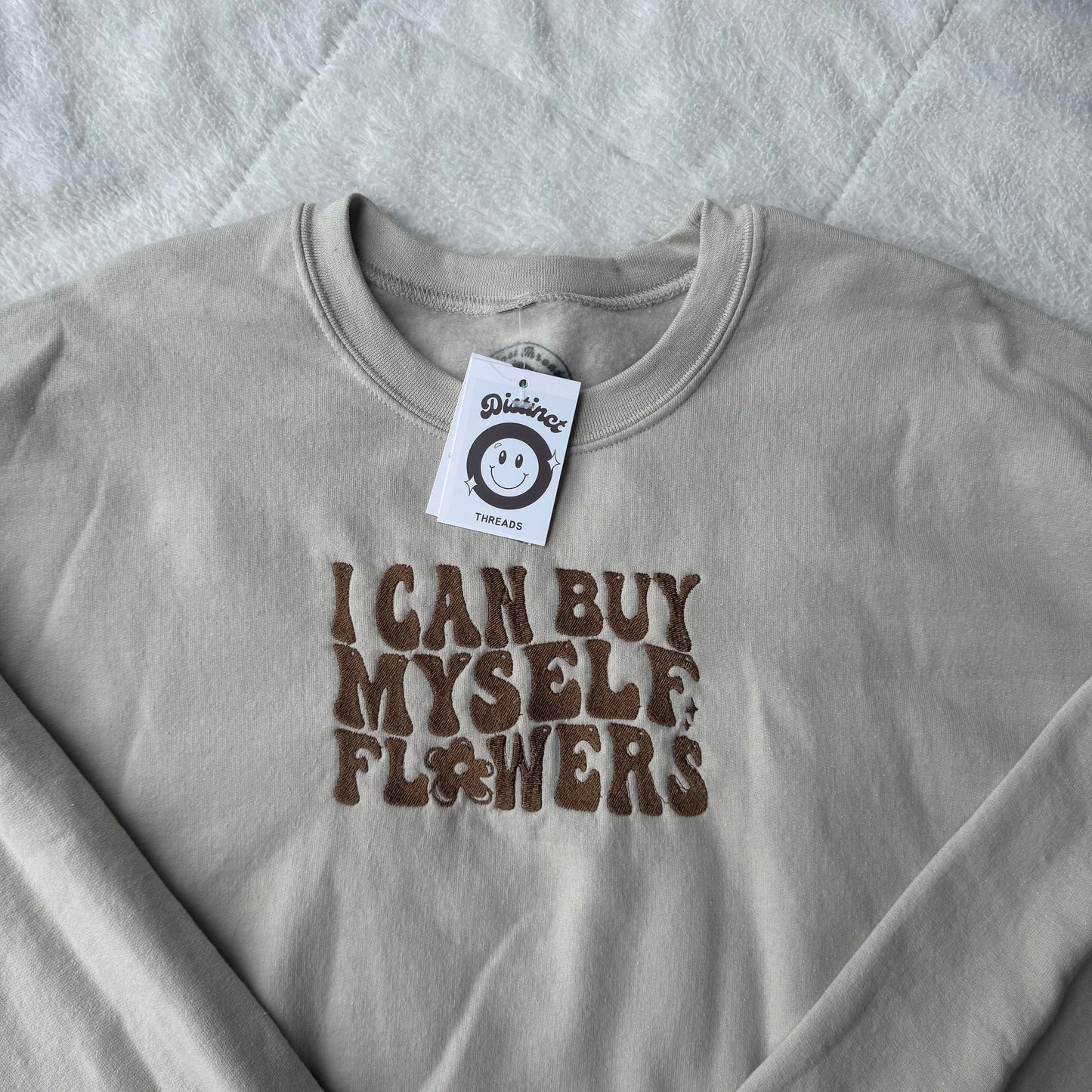 I Can Buy Myself Flowers Miley Inspired Ready To Ship Embroidered Crew - Size XL