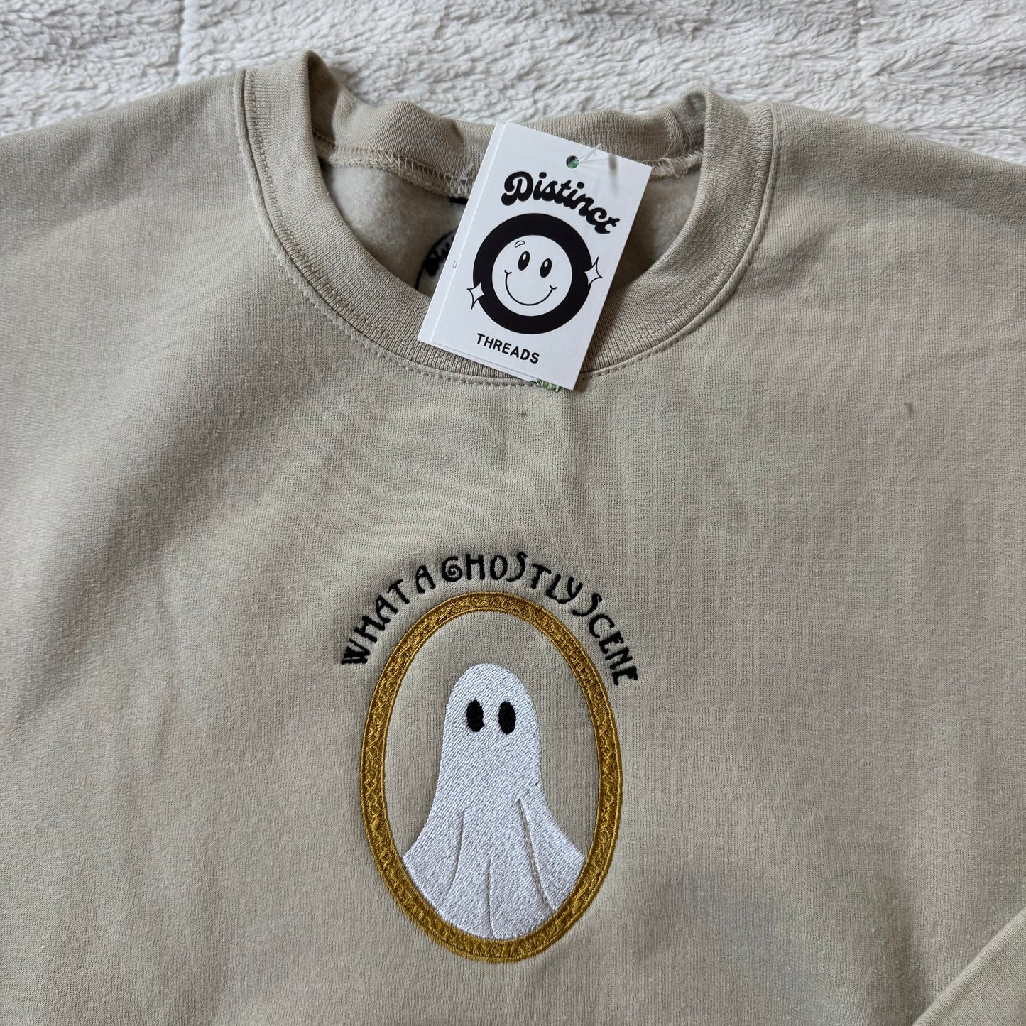 What A Ghostly Scene Ready To Ship Embroidered Crew - Size Medium