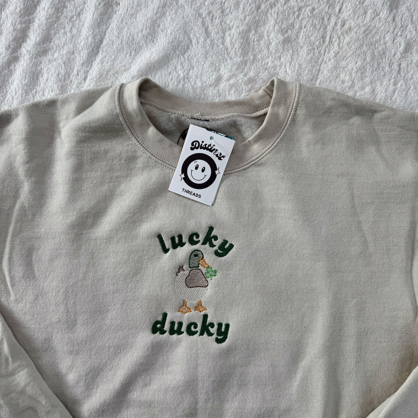Lucky Ducky Ready To Ship Embroidered Crew - Size Medium