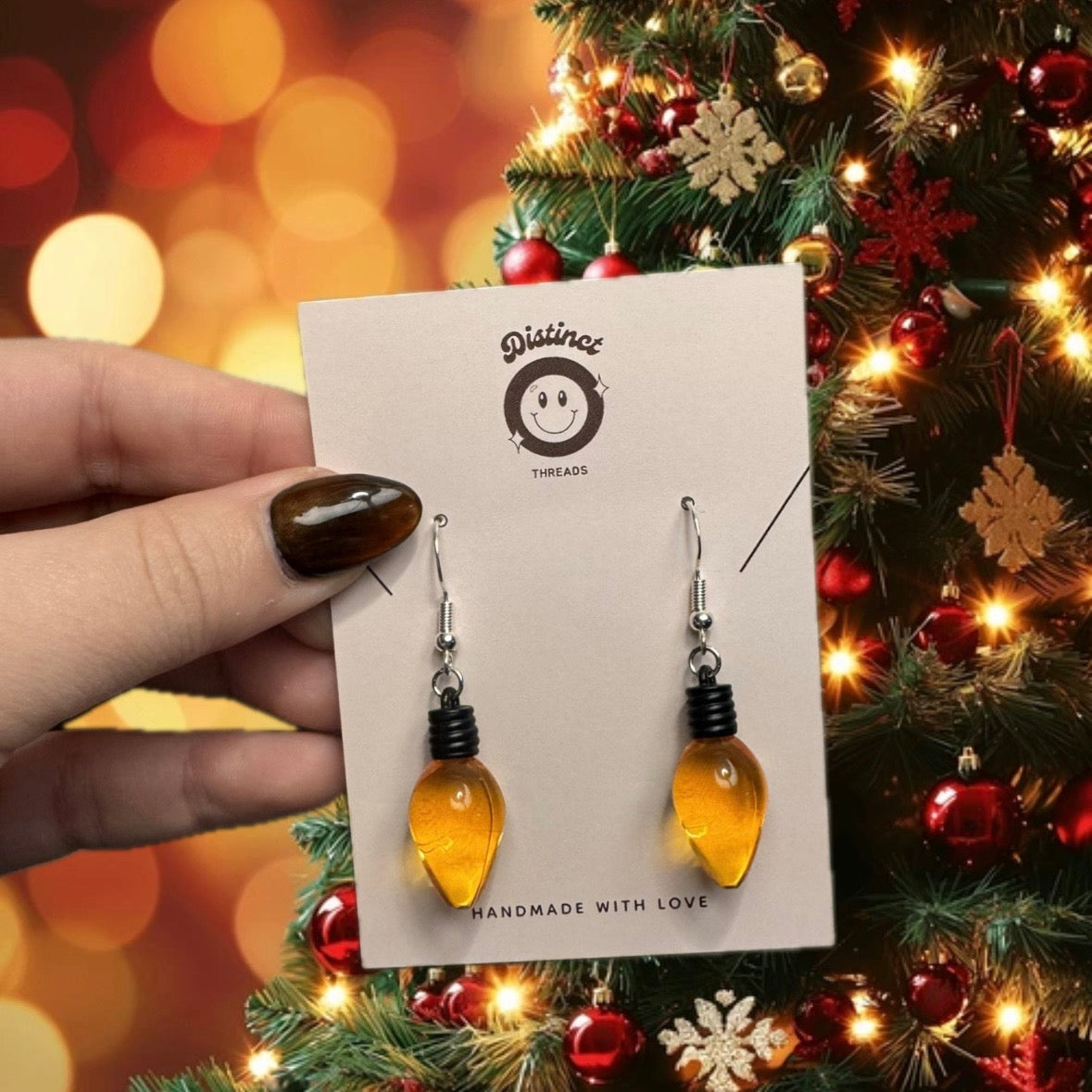 Christmas Lights Dangly Earrings