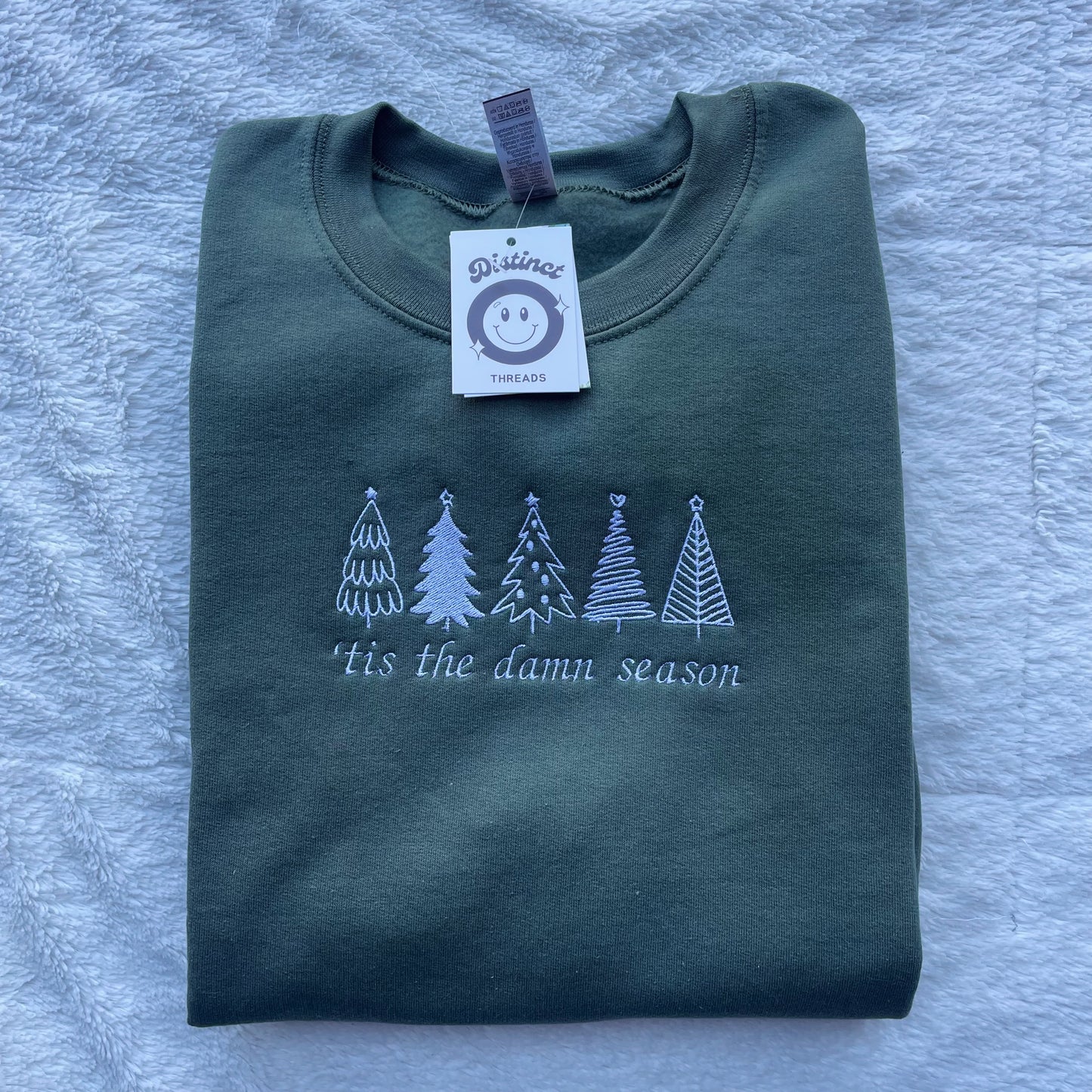 'Tis The Damn Season Taylor Inspired Christmas Embroidered Crewneck Sweatshirt