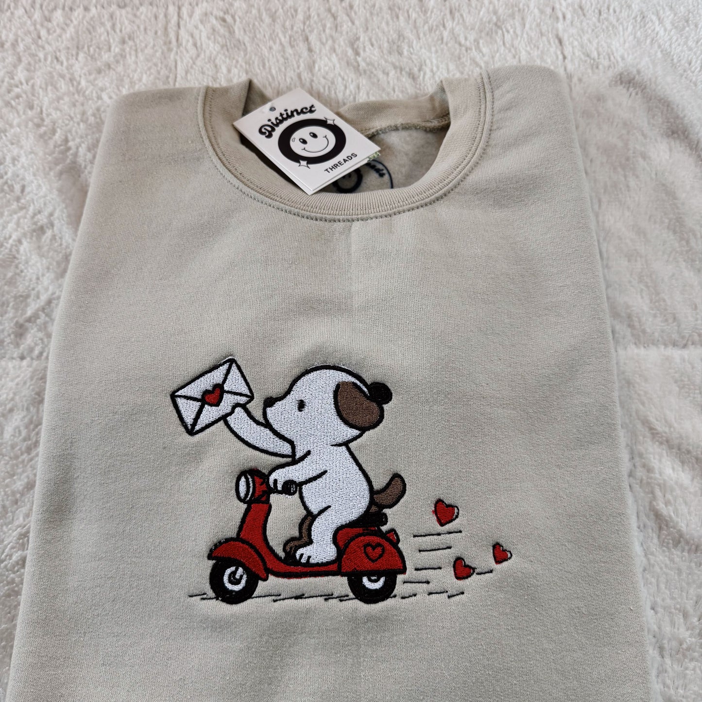 Love Letters Puppy Embroidered Crewneck Sweatshirt