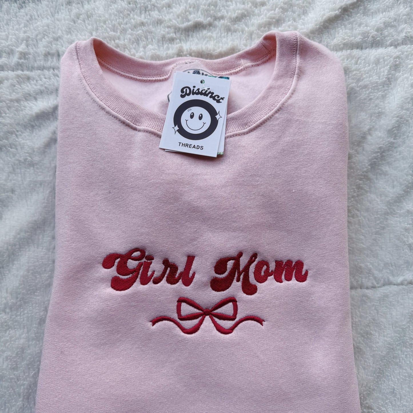 Girl Mom Embroidered Crewneck Sweatshirt