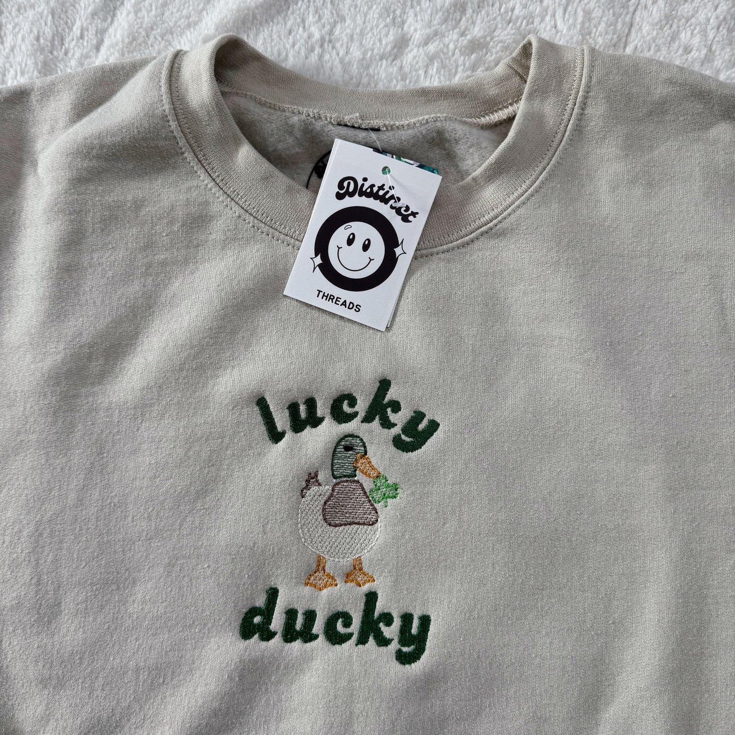 Lucky Ducky Ready To Ship Embroidered Crew - Size Medium