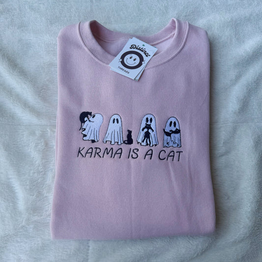 Karma Halloween Taylor Inspired Embroidered Crewneck Sweatshirt