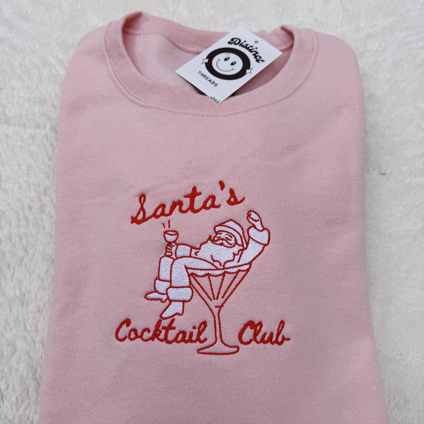 Santa's Cocktail Club Embroidered Crewneck Sweatshirt
