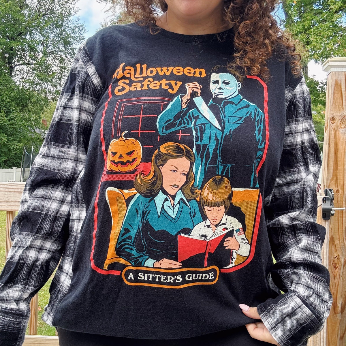 Halloween Safety Flannel Tee - Size S-XL