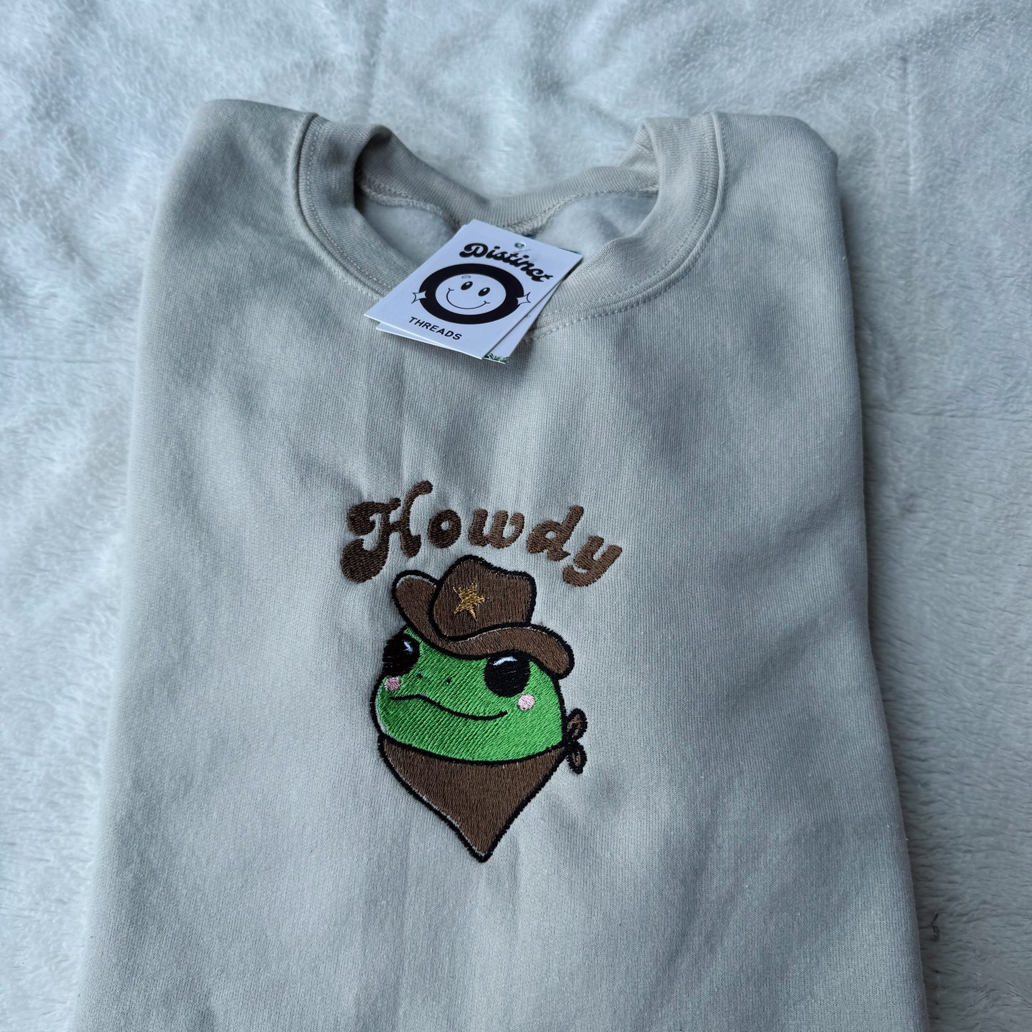 Howdy Frog Embroidered Crewneck Sweatshirt