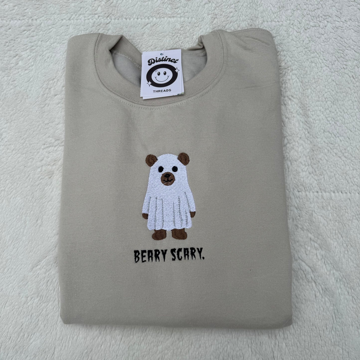 Beary Scary Boo Bear Embroidered Crewneck Sweatshirt