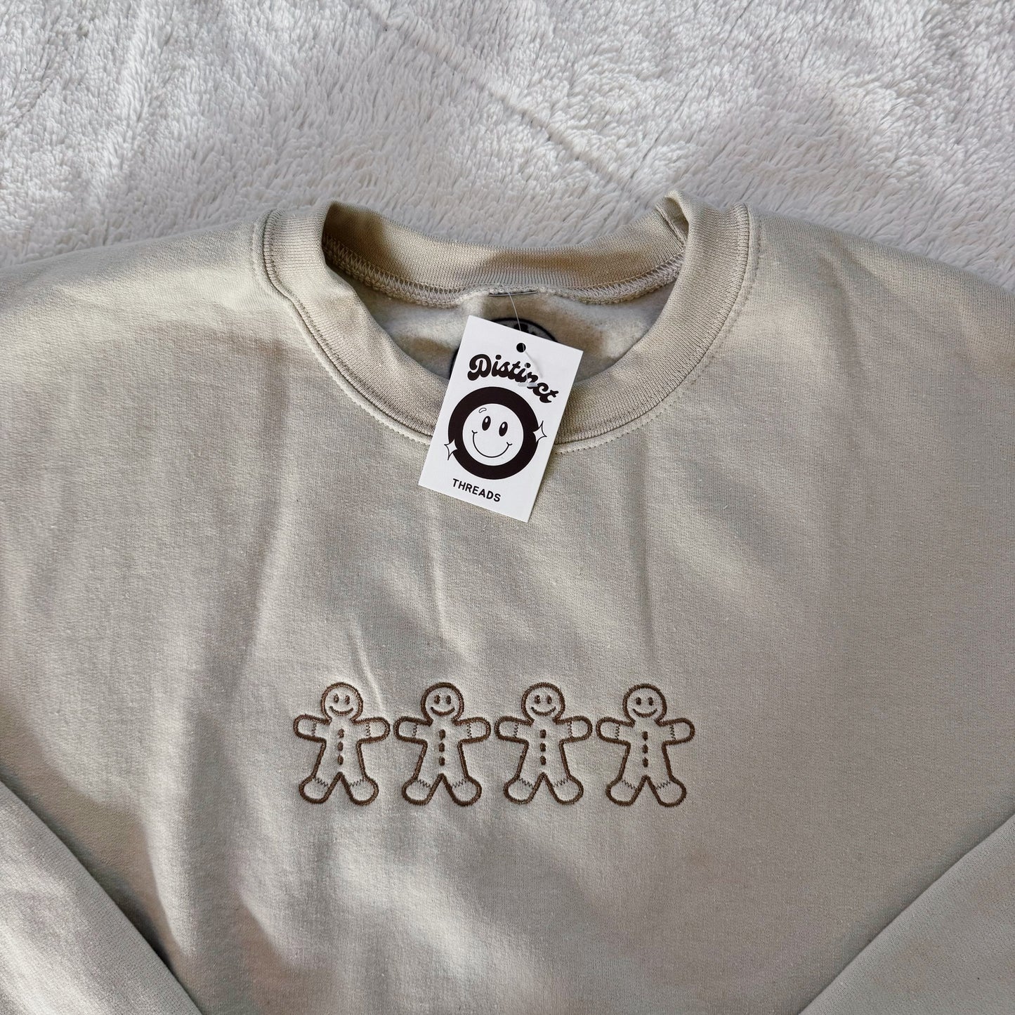 Gingerbread Men Ready To Ship Embroidered Crew - Size XL