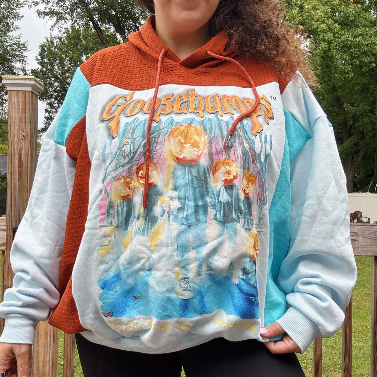 Jack-O-Lanterns Patchwork Hoodie - Size M-3XL