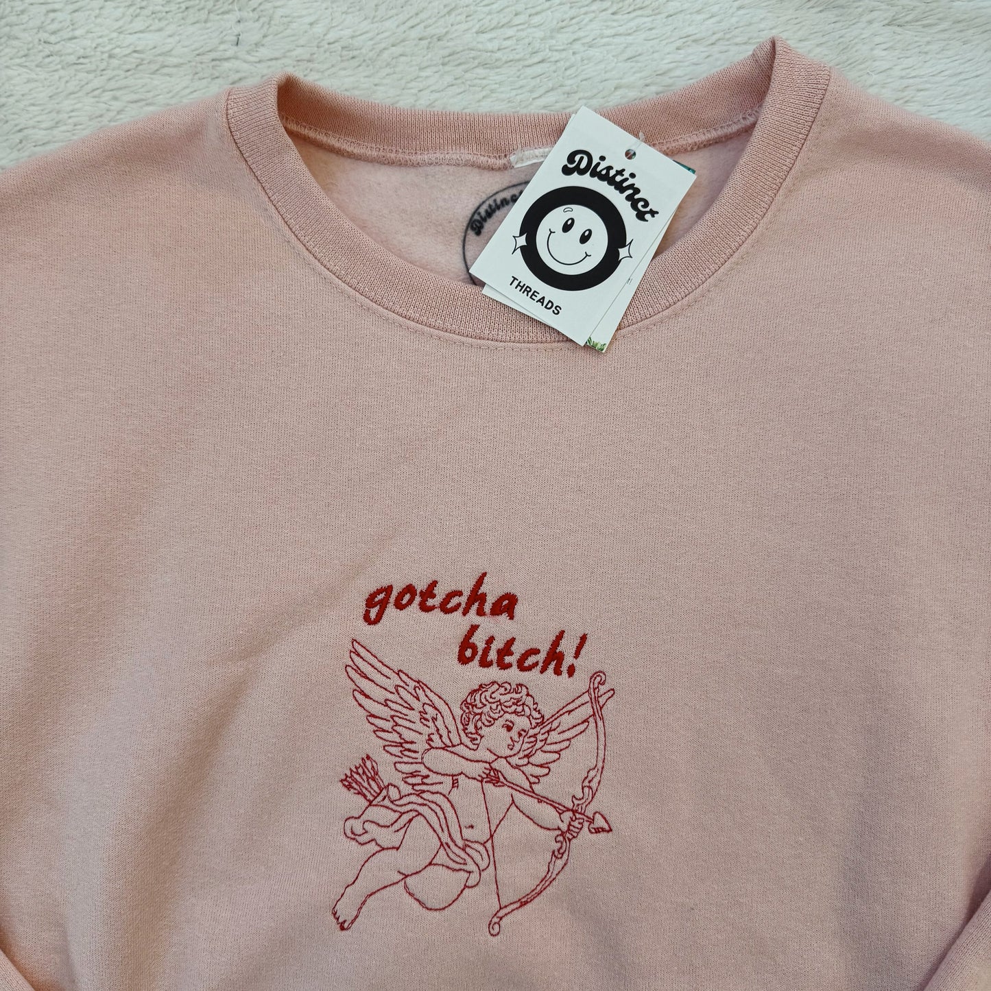Gotcha Bitch! Cupid Ready To Ship Embroidered Crew - Size Large