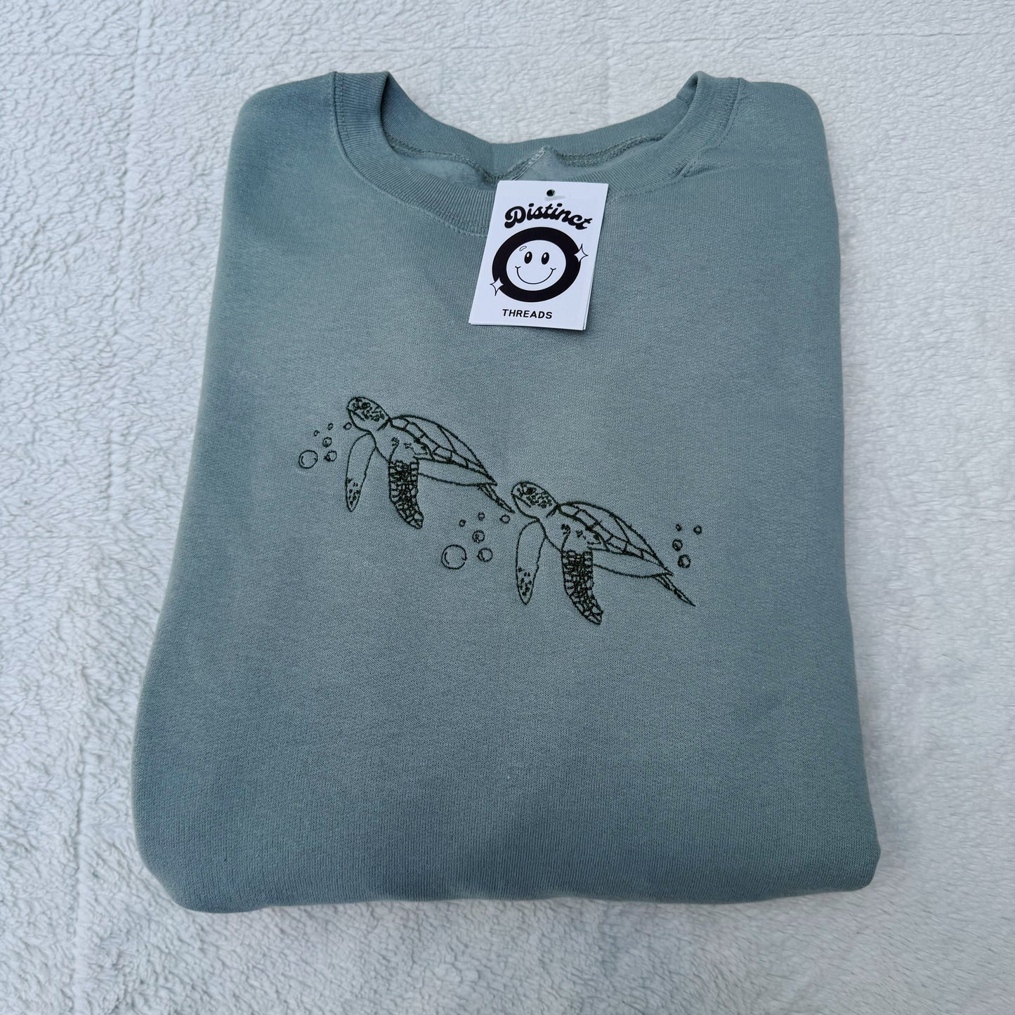 Sea Turtles Embroidered Crewneck Sweatshirt