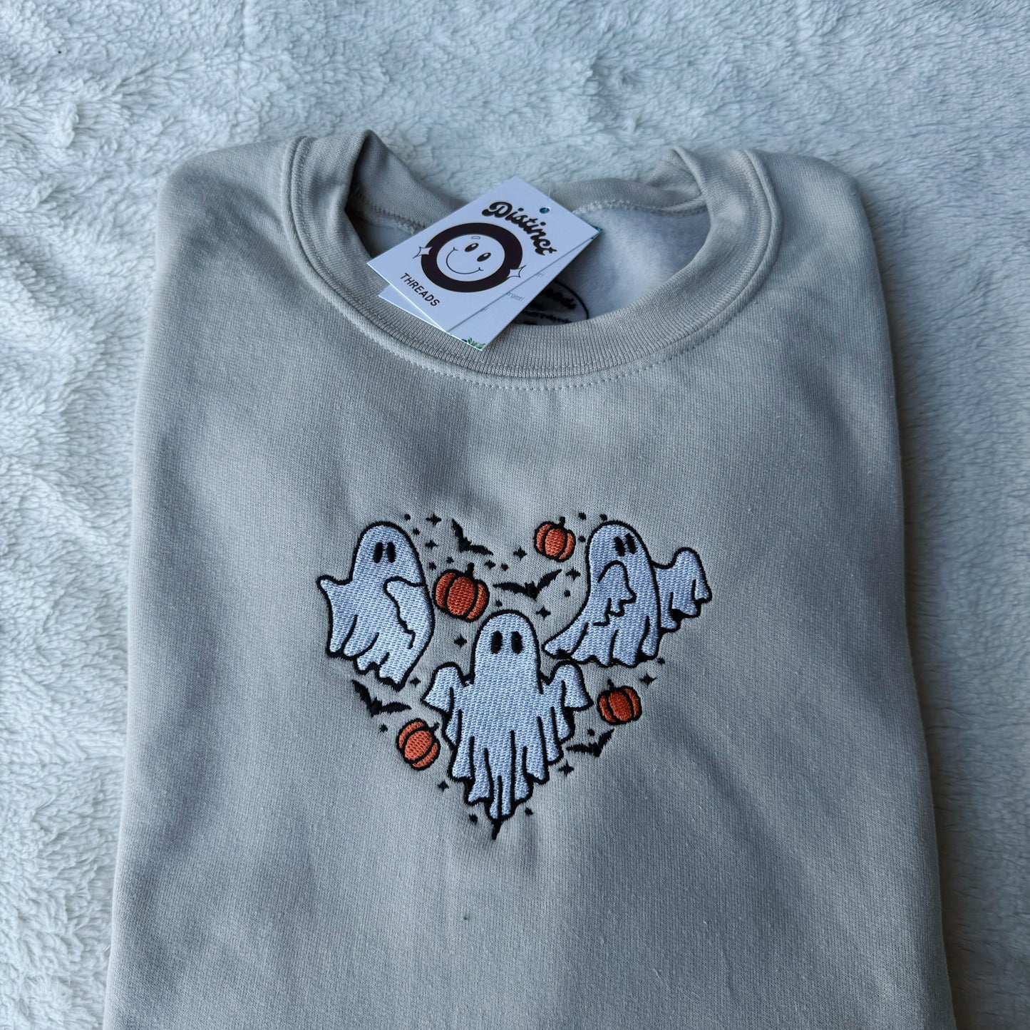 Ghosts Heart Embroidered Crewneck Sweatshirt