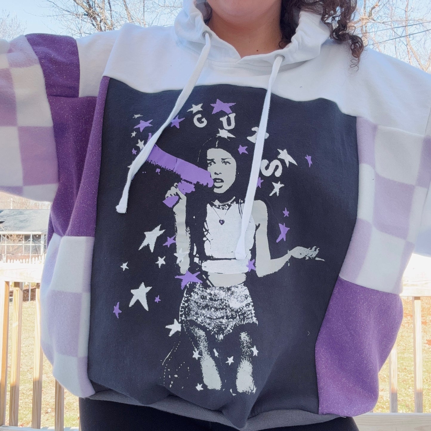 Guts Patchwork Hoodie - Size XS-2XL