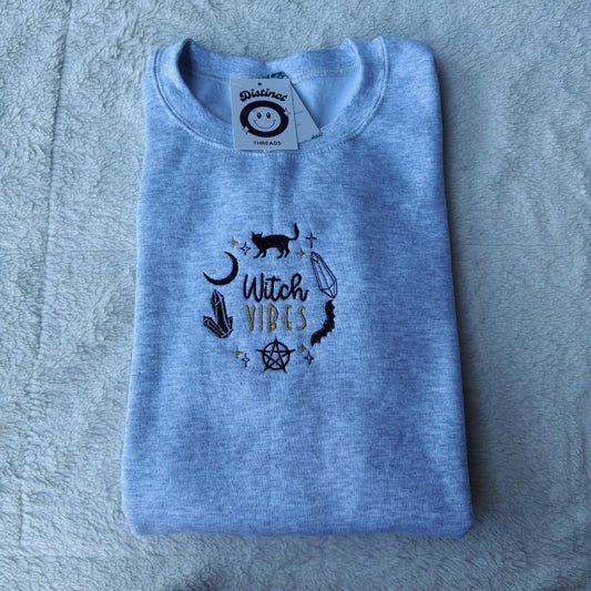 Witch Vibes Embroidered Crewneck Sweatshirt