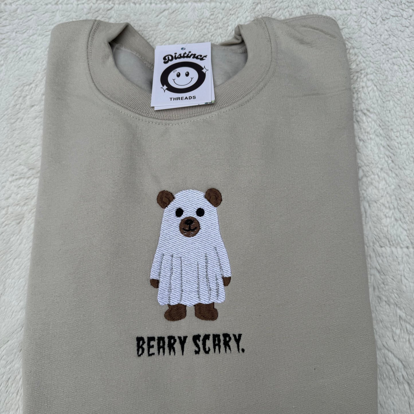 Beary Scary Boo Bear Embroidered Crewneck Sweatshirt