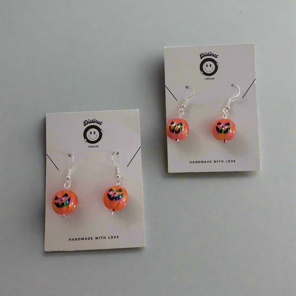 Jack-O-Lantern Dangly Earrings