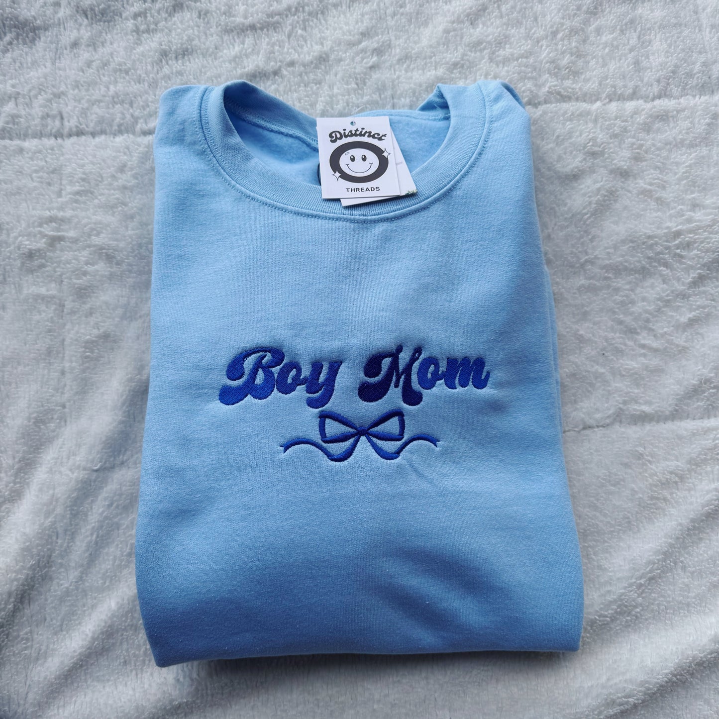 Boy Mom Embroidered Crewneck Sweatshirt