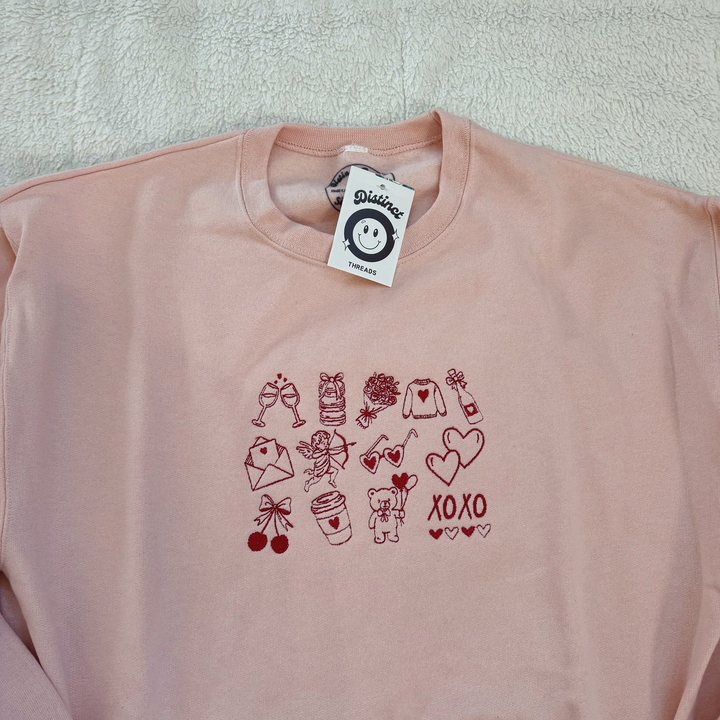 Love Collage Ready To Ship Embroidered Crew - Size Medium