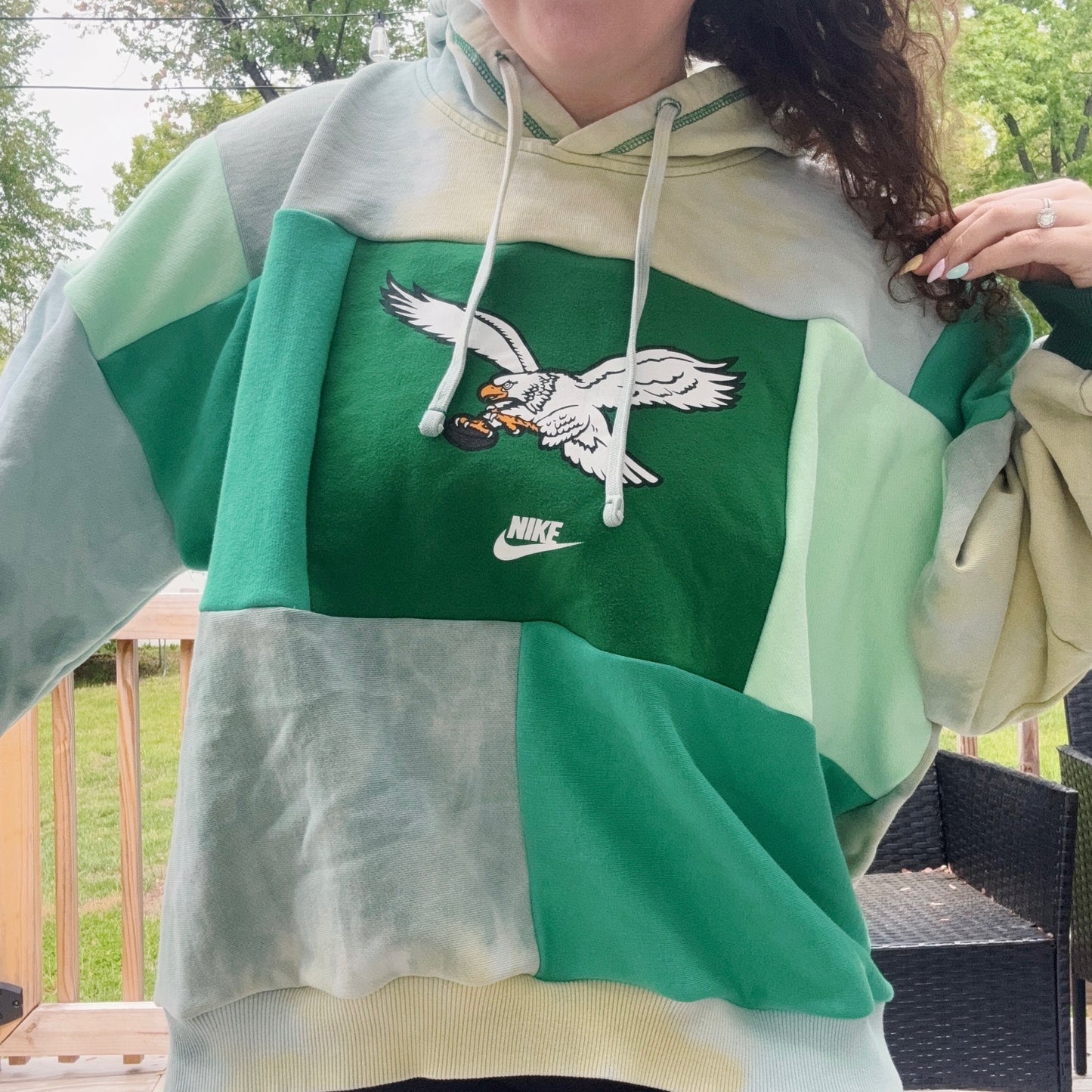 Birds Blast Patchwork Hoodie - Size S-2XL