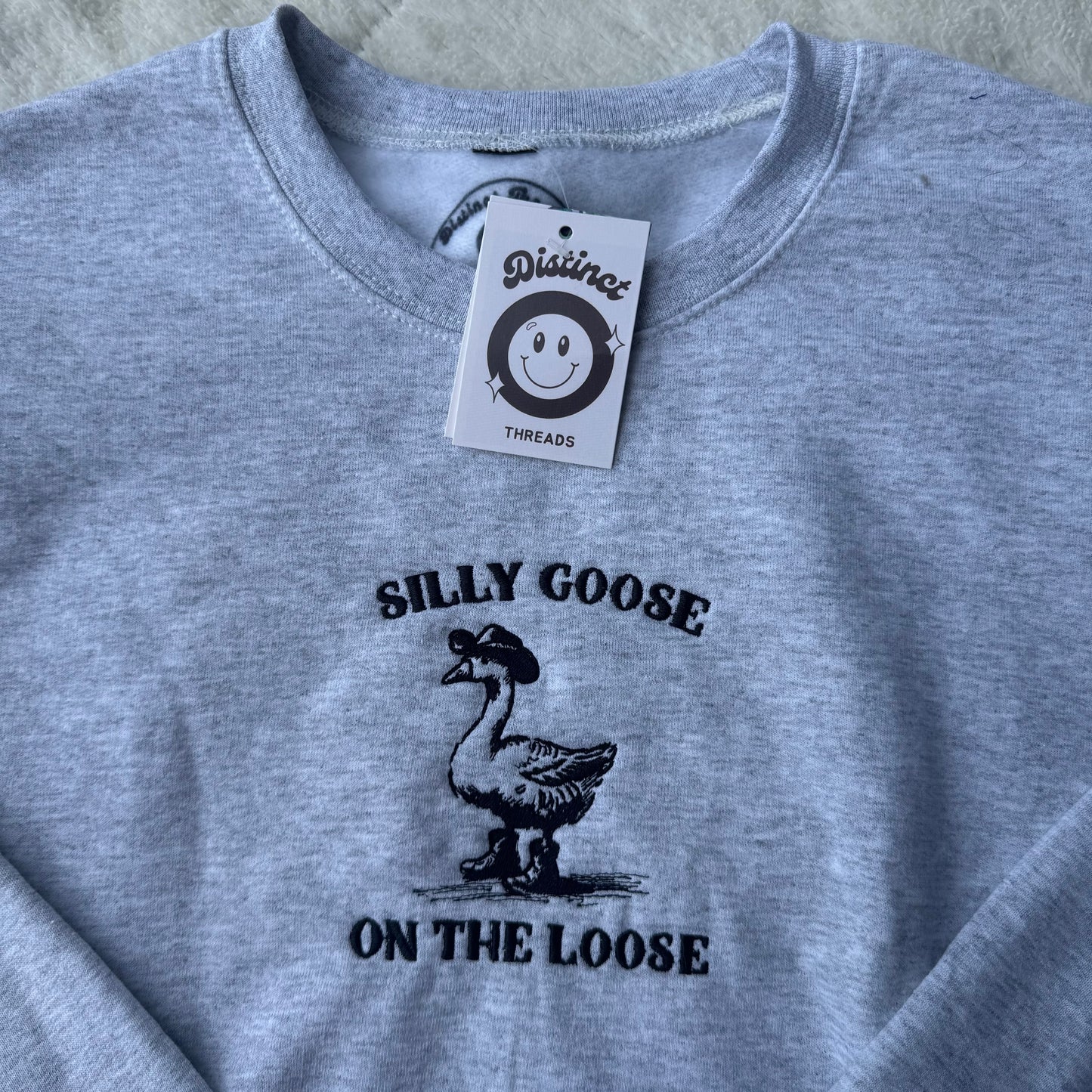 Silly Goose On The Loose Ready To Ship Embroidered Crew - Size Small