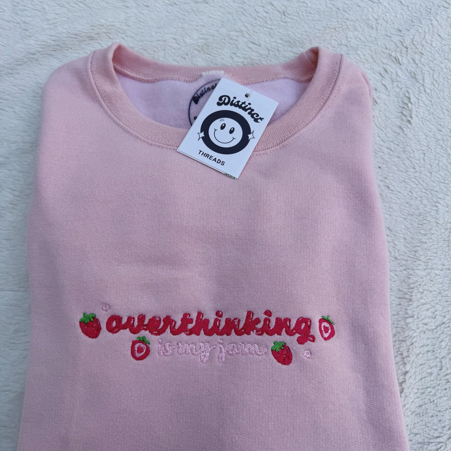 Overthinking Is My Jam Embroidered Crewneck Sweatshirt