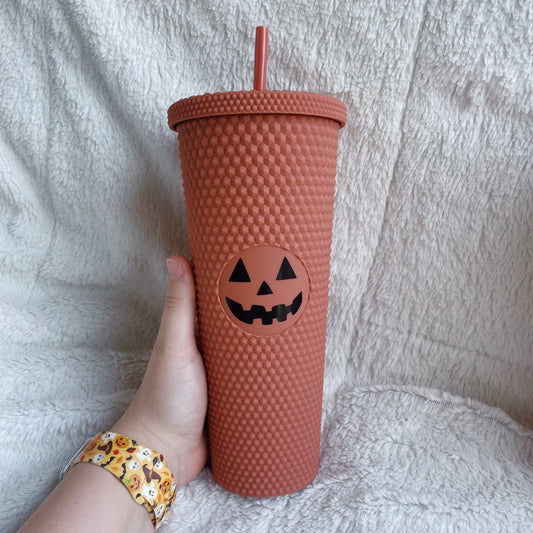 24 oz Jack-O-Lantern Studded Tumbler