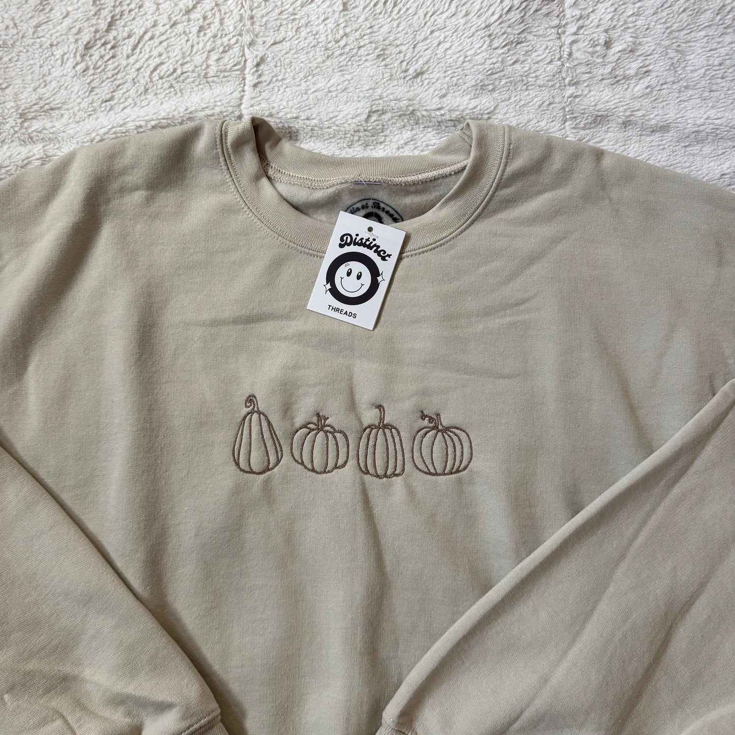 Row of Pumpkins Ready To Ship Embroidered Crew - Size XL