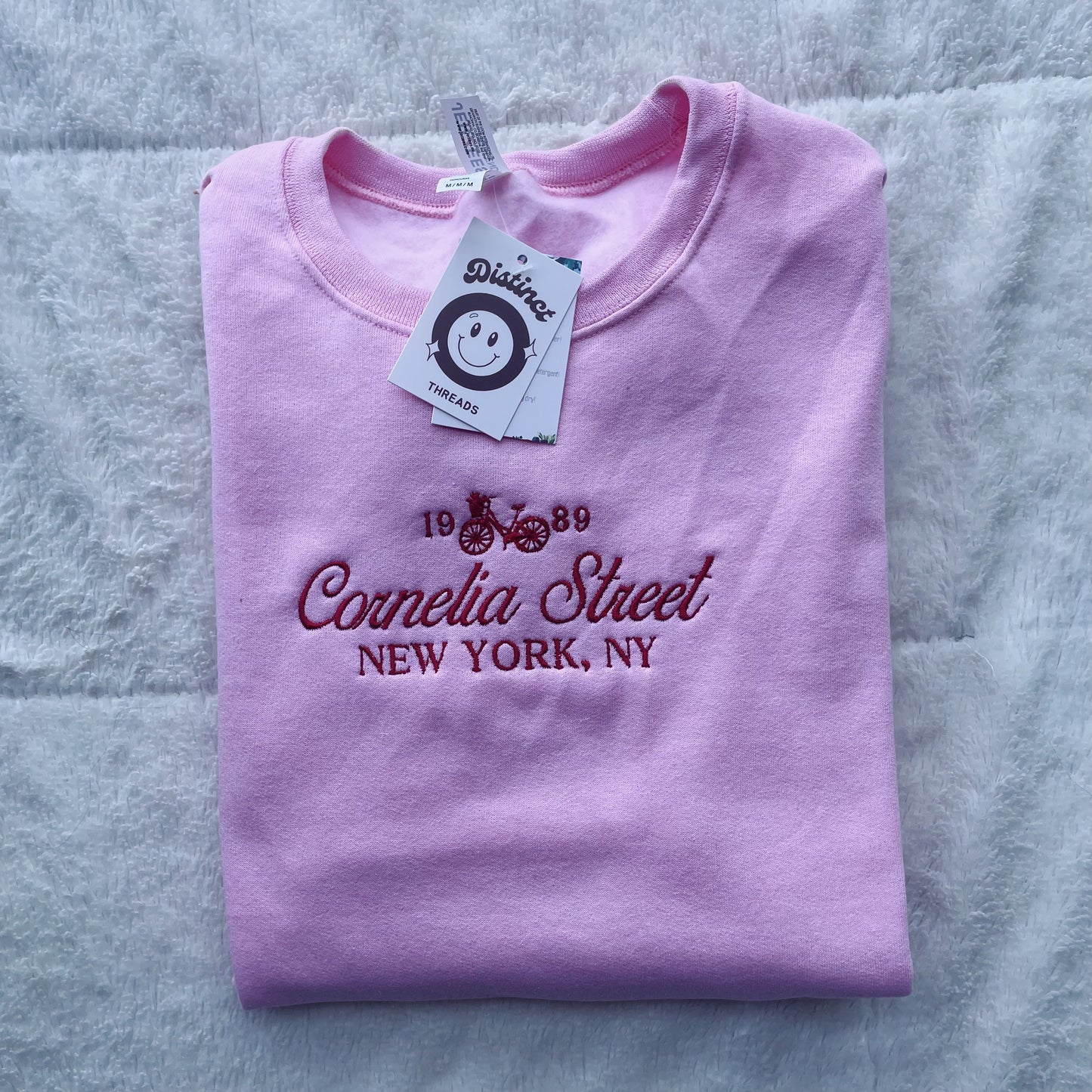 Cornelia Street New York Taylor Inspired Embroidered Crewneck Sweatshirt