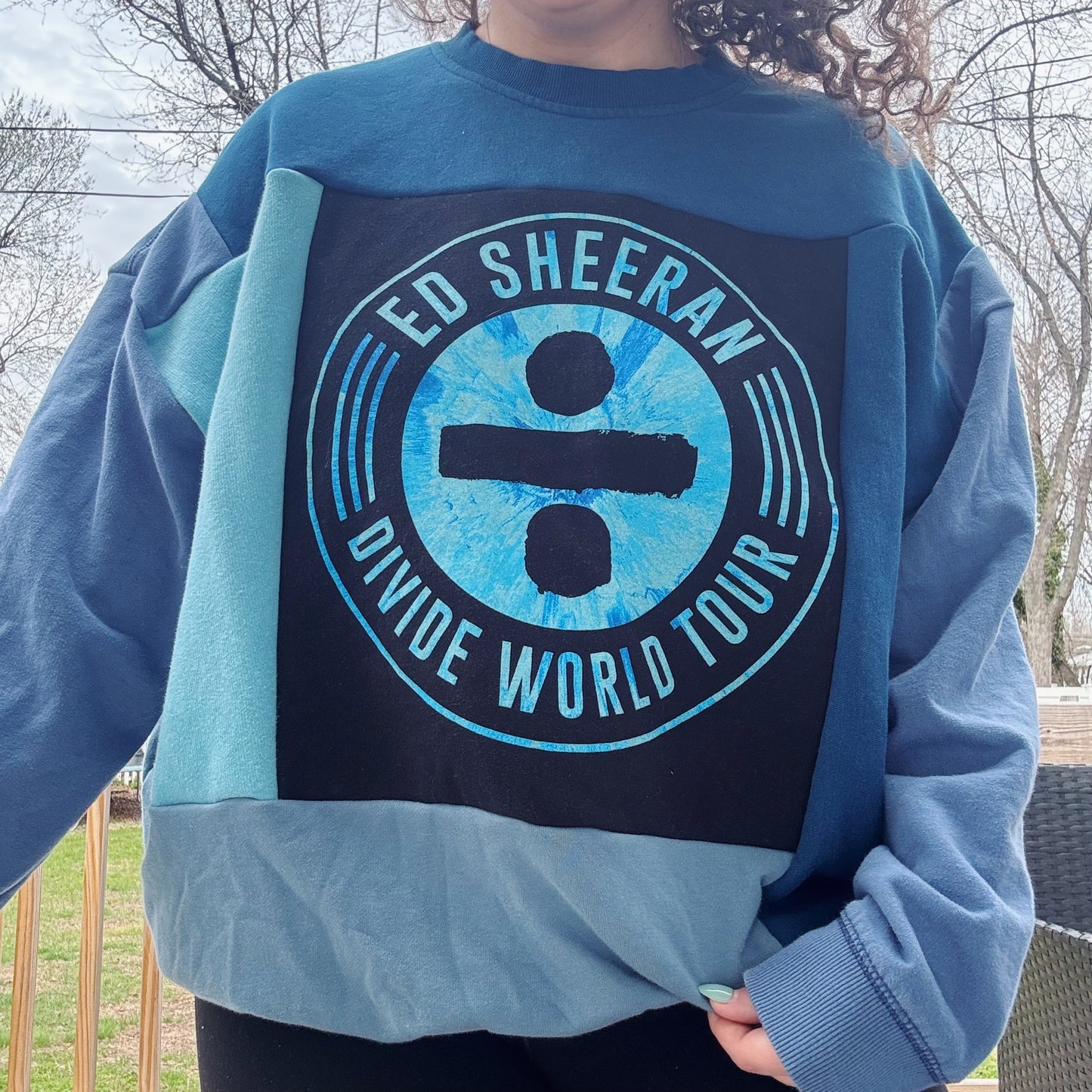 Ed Divide Patchwork Crewneck - Size XS-2XL