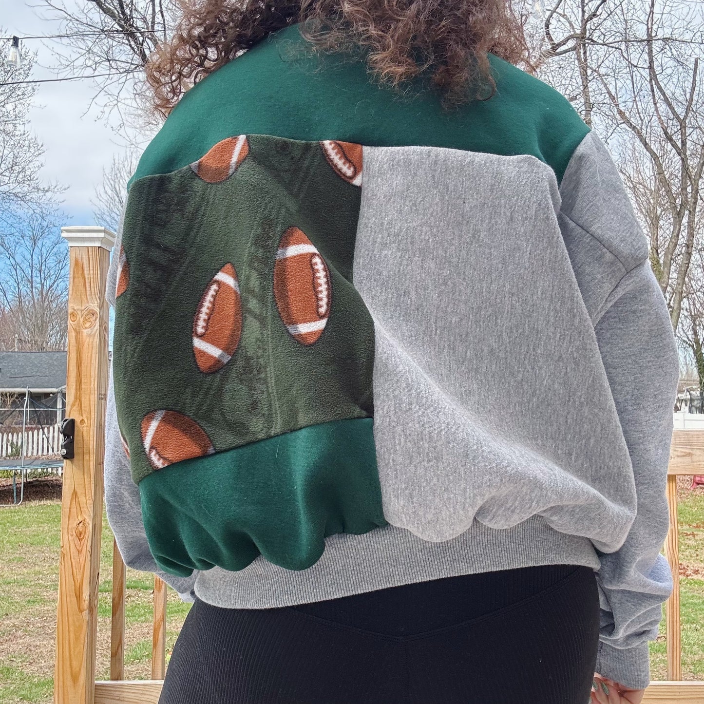 Birds Football Patchwork Hoodie - Size XS-XL