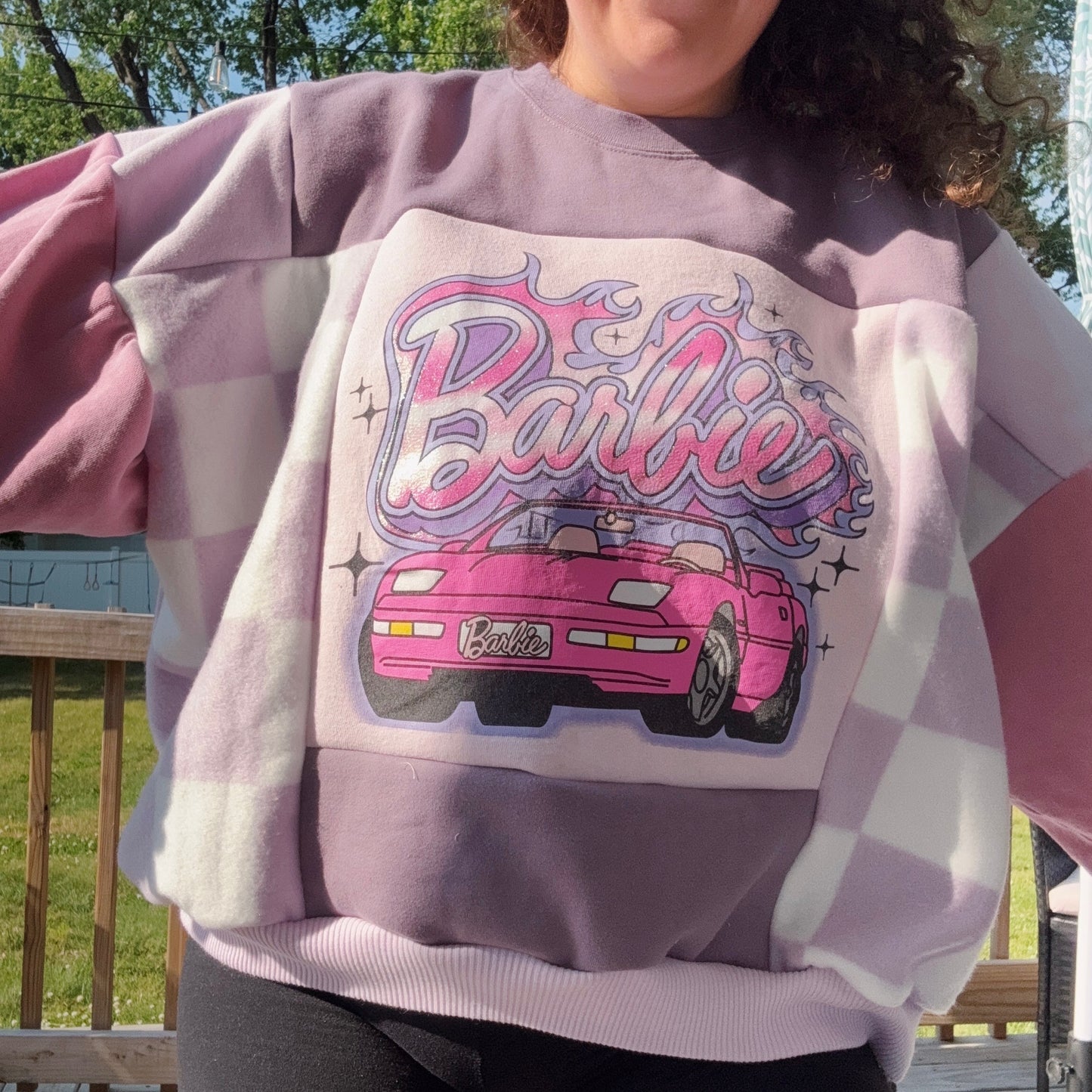 Barbie Girl Patchwork Crew - Size S-2XL