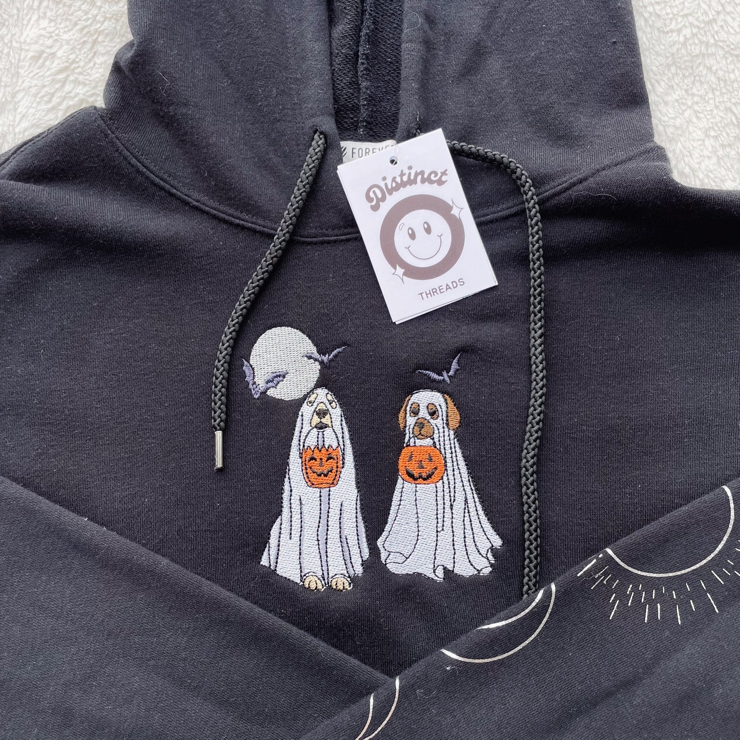 Ghost Doggos F21 Embroidered Cropped Hoodie - Size Large